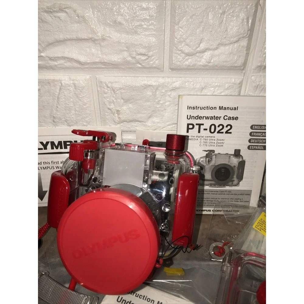 Olympus Tough Red PFL-01 & PT-022‎ Underwater Camera Cases Bundle Lot Of 2 *read